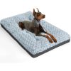 Deluxe Washable XXL Dog Bed Dog Crate Mat 48 inch Comfy Fluffy Kennel Pad Anti-Slip for Dogs Up to 110 lbs, 48" x 30", Grey